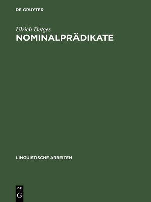 cover image of Nominalprädikate